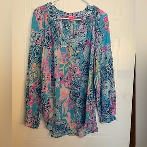 EUC Lilly Pulitzer print blouse